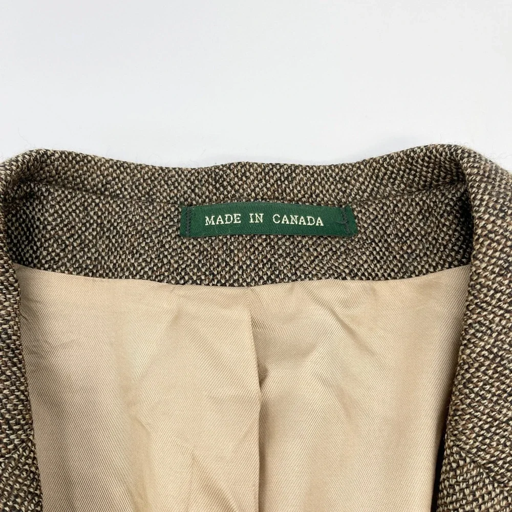 Lauren Ralph Lauren Mens Sport Coat 44R Brown Wool Tweed Blazer Dark Academia